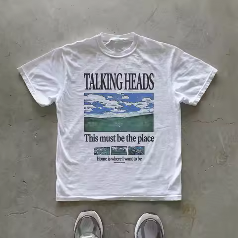 Talking Heads Graphic T-Shirt This Must Be The Place Lyric Tee 70s Rock Inspired Shirt Clothing Grap