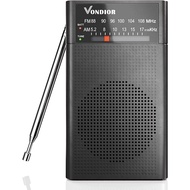 Vondior AM FM Radio - Best Reception and Longest Lasting. AM FM Battery Operated Portable Pocket Player Operated by 2 AA