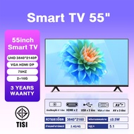 ทีวี 32 นิ้ว สมาร์ททีวี 4K WiFi HDR+ Android 12.0 ทีวี 43 นิ้ว ทีวี 50 นิ้ว Smart TV โทรทัศน์ HDMI/VGA/DP รับประกัน 3 ปี