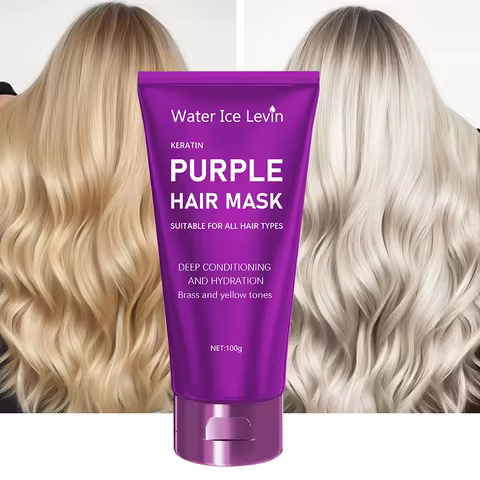 Purple Hair Mask - Toner for Blonde, Platinum, Bleached, Silver, Gray, Ash, and Brass Hair - Removes