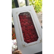 Scented wax roses, valentine roses, box of 50 roses