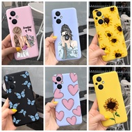 Oppo A96 5G PFUM10 / A96 4G CPH2333 Beautiful Girl Sunflower Phone Case OppoA96 A 96 4G 5G 2022 Soft