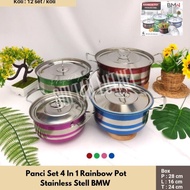 Panci Set 4 In 1 Rainbow Pot Stainless Stell BMW
