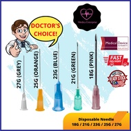 (HOT ITEM) DISPOSABLE NEEDLE 18G / 21G / 23G / 25G / 27G (NIPRO/UNIGLOVES/MEDTOPIA) STERILE NON-TOXI