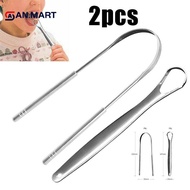 AN.MART 2PCS Tongue Scraper Stainless Steel Tongue Cleaner Oral Care Hygiene Scraper MY