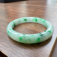 正陽綠白底青翡翠手鐲 | 18.5圍 | 天然緬甸玉翡翠A貨 | 送禮