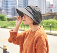 質感西裝布 有機棉內襯抗UV報童遮陽帽