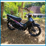 ┴ ≅ ✑ HITAM Striping Decal Polet Sticker yamaha crypton cripton 1995 1996 1997 Black list Standard