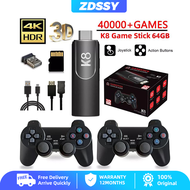 ZDSSY K8 TV Game Stick 64G 4K HD Retro Video Game Console Simulators Dual Wireless 2.4G Controller H