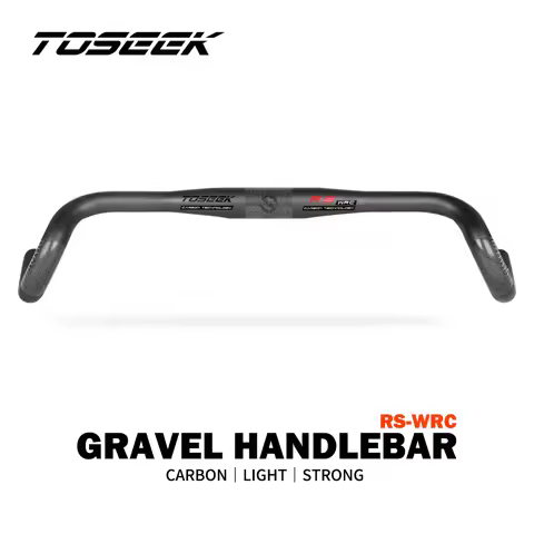 TOSEEK Gravel Bike Carbon Handlebar 400/420/440/460mm Outer Drop Bar Carbon Gravel Ultralight Big Fl