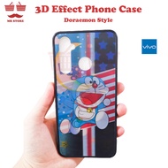 [3D Case] Vivo Y19 3D Effects Cute Doraemon Phone Case Disney Change Image Cover 3D Casing