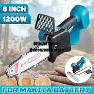 Brushless Electric Chainsaw Cordless Pruning Saw Rechargeable Woodwork Cutter Garden Logging for Makita 18-21V Battery  8 Inches