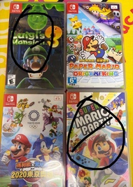 Switch 版 Mario  Party / 紙片Mario 摺紙國王 / 瑪利歐 & 索尼克 2020東京奧運 / 路易吉鬼屋 Luigi’s Mansion 3