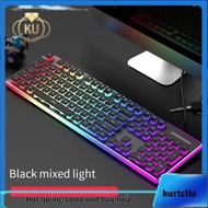 Wired Mechanical Keyboard LED Silent Keyboard Gaming Keyboard Waterproof Anti-Slide 104 Keys  Keypad