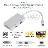 3 in 1 Mini Display Port Thunderbolt to DVI VGA HDMI Adapter Cable