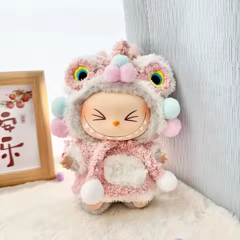 Cute Cartoon Rabbit Outfit for Labubu Plush Clothes Fashion Cute Monkey Macaron Korea Style Clothes 