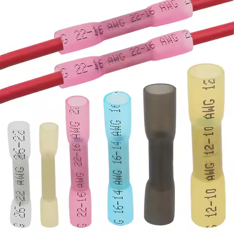 Heat Shrink Butt Wire Connectors Waterproof Insulated Automobile Wire Cable Crimp Terminals AWG 26-1
