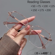 0~+400 Anti Radiation Eyeglasses Reading Glasses for Woman with Grade Large Square frame presbyopia 