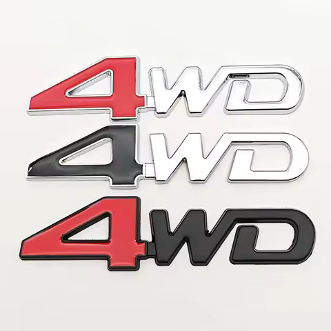 3D Metal Car Letters 4WD Logo Emblem Car Rear Trunk Sticker Fender Side Decals 4WD Badge Auto Access
