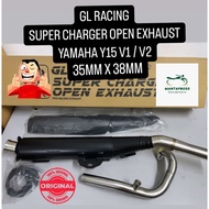 GL RACING STANDAR OPEN EXHAUST SUPER CHARGER 35x38MM YAMAHA Y15 V1 / V2