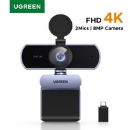 UGREEN 4K Webcam PDAF Auto Focus Dual AI Noise-Cancelling Mics Works For Zoom Teams Google Meet