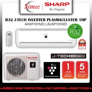 Sharp R32 J-Tech Plasmacluster Inverter 1HP Air Conditioner  R32 AHXP10YMD & AUXP10YMD Aircond Air C