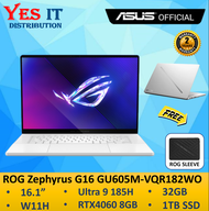 ASUS ROG Zephyrus G16 GU605M-VQR109WO / GU605M-VQR182WO (INTEL Ultra 9 /32GD5 /1TBSSD /RTX4060 8GDR6