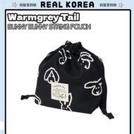 [Warmgrey Tail] BUNNY BUNNY STRING POUCH - BLACK (Makeup pouch)