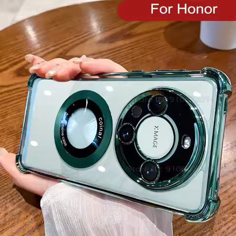 Transparent Magnetic Case For Honor Magic 6 Pro Airbag Shockproof Bumper For Honor Magic 5 Pro Plati
