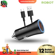 ROBOT Car CHARGER 38W Car Charger (USB a 18W + USB C 20W) LED + Type C Cable RT-CC8