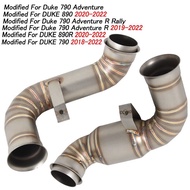 สลิปทองสำหรับ KTM 790 890มอเตอร์ไซด์ดุ๊กท่อไอเสียปรับแต่งโมโตะท่อไอเสียท่อเชื่อมกลางตัวเร่งปฏิกิริยา