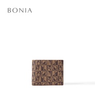 Bonia Dark Brown Monogram Unisex 8 Cards Wallet