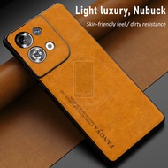 OPPO Reno 8 Reno8 Pro 5G Casing Nubuck Leather Hard Phone Case Cover