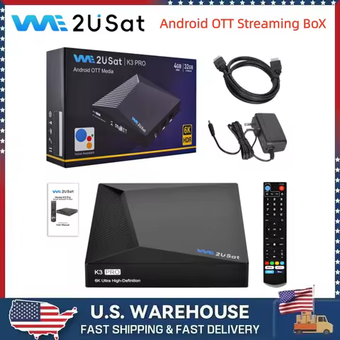 We2uSat K3 Pro 6K HDR Android Q (10.0) TV Box H.264/H.265 10bit Build in WiFi-6 2.4GHz/5GHz+BT 5.0,4