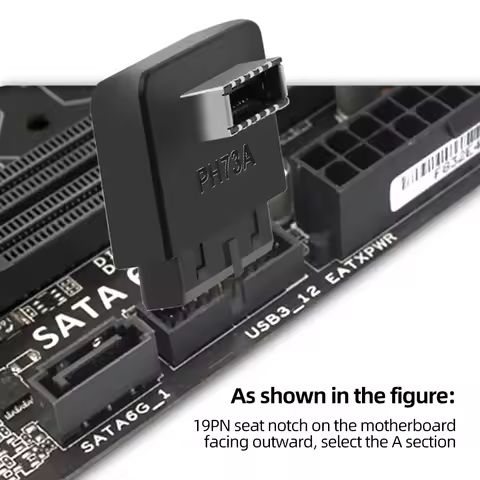 PH73A PH73B Motherboard USB Header Adapter USB3.0 19pin 20pin to TYPE-E 90 Degrees Converter Front C
