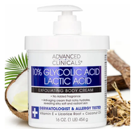 ADVANCED CLINICALS - 肌膚再生果酸甘醇酸乳酸乳霜 454克 强效五合一 (10%甘醇酸 乳酸 維他命E 甘草根 椰子油精華)