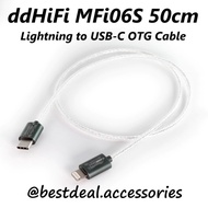DdHiFi MFi06S 50cm iOS Lightning to USB Type-C OTG Cable