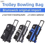 Brunswick Trolley Bowling Bag Portable Bowling Bag Can Hold 3 Balls Bowling Supplies NLP5