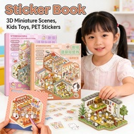 Sticker Book Miniature Sticker Book Scene Stickers 3D Sticker Book Kids Toys DIY 3D Miniature Sticke