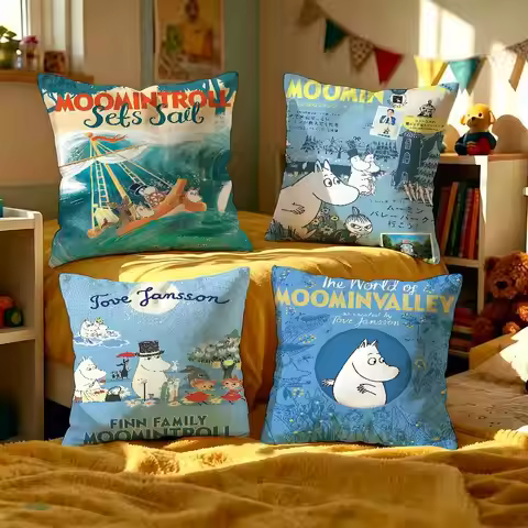 Cartoon M-Moomin Pillow Anime Pillow Sofa Bed Head Pillow Cover Cushion Cover 45x45 Cm Fashion