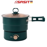 SASIT Cooking Pot Portable Stainless Steel Split Electric Cooker Mini Pot Combination Convenient Dormitory Travel Office Use