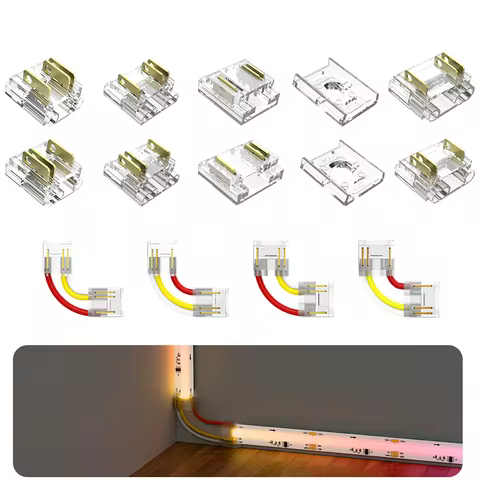 8mm/10mm/12mm Transparent Solderless Cover Connector 3Pin L-type(90 degree) connector For SPI RGBIC 