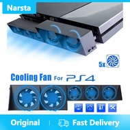 Narsta สำหรับ PS4คอนโซลเครื่องทำความเย็นพัดลมสำหรับ PS4 USB ภายนอก5ซุปเปอร์เทอร์โบอุณหภูมิควบคุมสำหรับคอนโซล Playstation 4