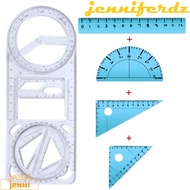 JENNIFERDZ Drawing Ruler, Activity Angle Ruler Straight Geometry Ruler, Architecture Plastic Transpa