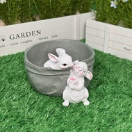 Courtyard Decoration Layout Balcony Garden Decoration Outdoor Animal Simulation Rabbit Resin Sculptu