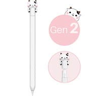 ปลอกหุ้มซิลิโคนปลอกดินสอน่ารักสำหรับ Apple Pencil 2nd Generation - Cow Design