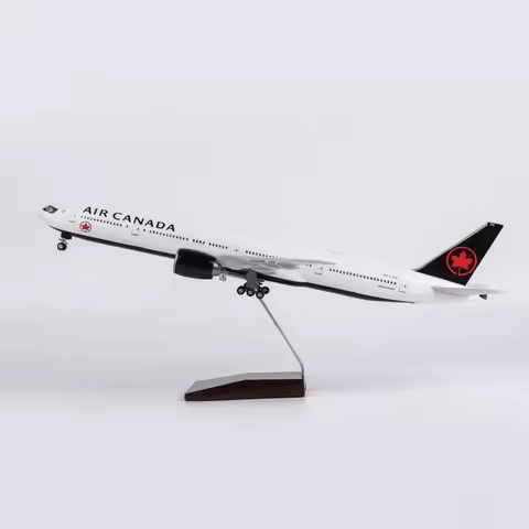 1:157 Scale 47cm Aircraft B777 Canada Air Airlines Model With Light and Wheel Diecast Resin Airplane