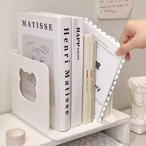 Creative Multi-layer Book Stand Divide Design hollow Bear Desktop Bookshelf Storage Rack Home Organi