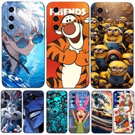 For Huawei P40 Case 6.1inch Soft Silicon Phone Back Cover For Huawei P 40 black tpu case Lovely otter with colorful flowers
