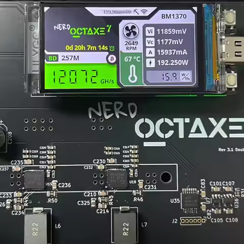 2026 New NerdOCTAXE Rev3.1 Hash Rate 9.6~12TH/s Bitcoin Miner Family Personal Blockchain Virtual Coi